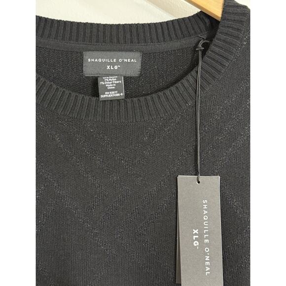 NEW Men’s Shaquille O’Neal Crew Neck Sweater Black With Silver Gray 3XLT NWT $80 - Picture 2 of 2